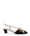 Valentino Bowow T. 45 Mid Heel Pumps In Black