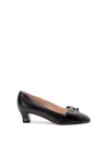 Valentino Bowow 45 Laminated Leather Pumps In Black  