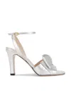 Valentino Bowow Metallic Leather Sandals