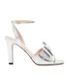Valentino Garavani Bowow Sandal In Laminated Nappa 95mm In White