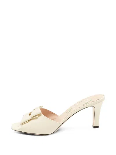 Pre-owned Valentino Garavani Bowow Sandals In White