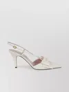 Valentino Bowow 85 Leather Slingback Pump In White