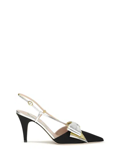 Valentino Garavani Multicolor Calf Leather Bos Taurus High Heel Pumps In Black