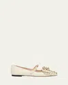 Valentino Mary-jane Bowow Ballerina In Kidskin With Studs