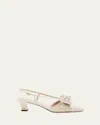 Valentino Bowow 45 Crystal Embellished Slingback Pumps In Ivory/silver Shade