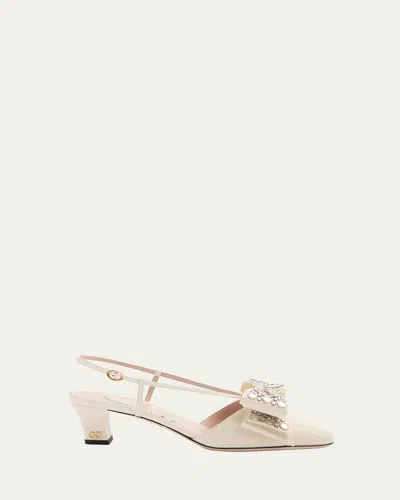 VALENTINO GARAVANI BOWOW STUDDED BOW SLINGBACK PUMPS