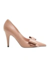 Valentino Garavani Bowow Pump In Kidskin 100mm Woman Rose Cannelle 41 In Animal Print