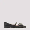 Valentino Garavani Leather Ballerinas With Stud Detailing In Black