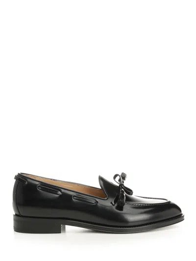Valentino Garavani Bowshire Loafers In Black Glossy Calfskin