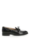 Valentino Bowshire Loafers In Black Glossy Calfskin In Black