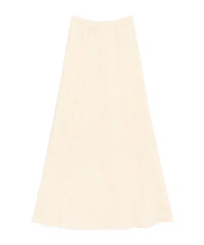 Valentino Bow-tie Midi Skirt In Neutral