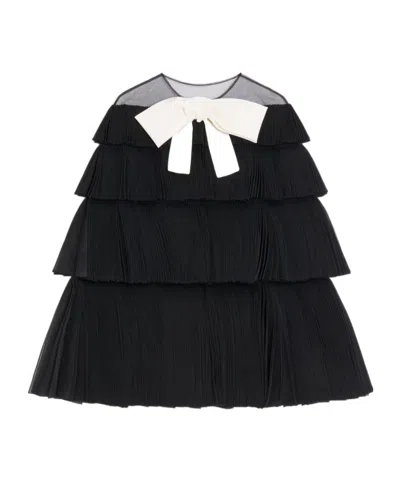 Valentino Bow-tie Shawl Coat In Black
