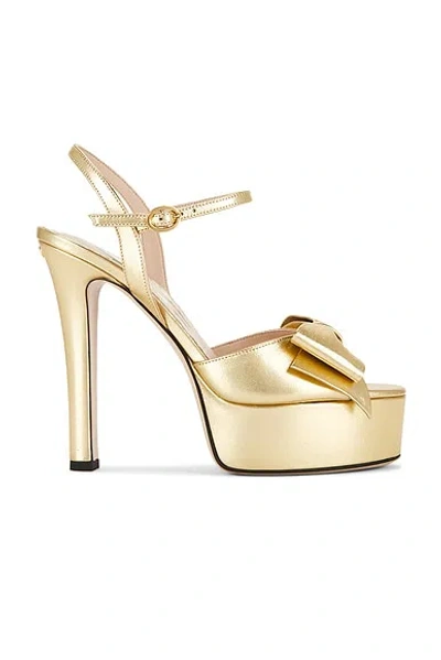 Valentino Garavani Bowwow Platform Sandal In Gold