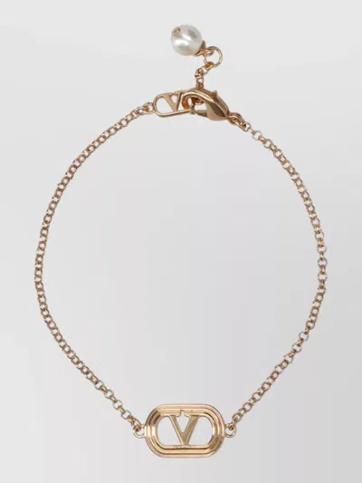 Valentino Garavani Bracelet Chain Link And Pearl Charm