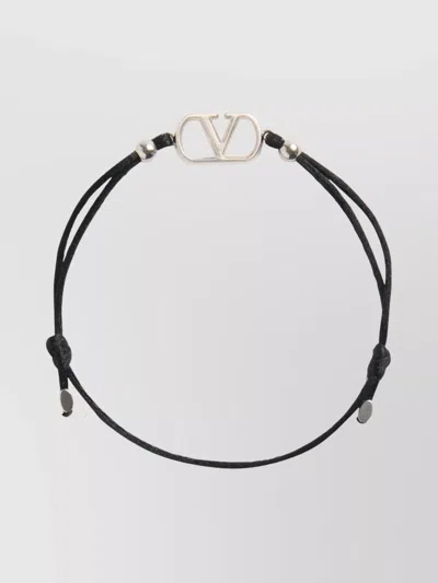 Valentino Garavani Bracelets Adjustable Golden Logo In Blue