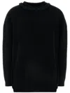 Valentino Off-shoulder Cable Wool Sweater In Black