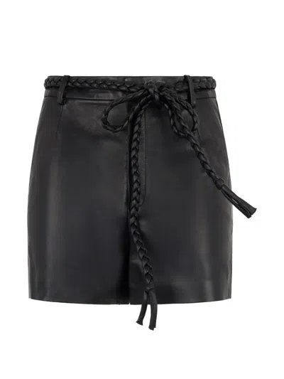 Valentino Braided Belt Shorts In Black