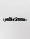 Valentino Braided Leather Bracelet For Men In Black