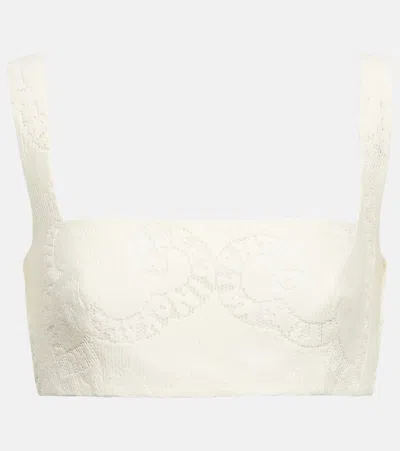 Valentino Bralette Aus Einem Baumwollgemisch In Weiss