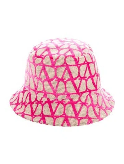 Pre-owned Valentino Garavani Branded Pattern Printed Bucket Hat In Neutral