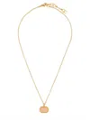 Valentino Brass And Enamel Ovalette Necklace In Gold