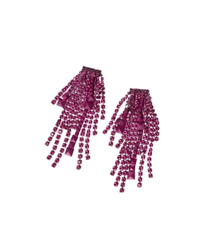 Valentino Garavani Brightrain Crystal Earrings In Purple