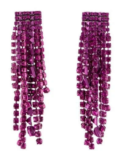 Pre-owned Valentino Garavani Brightrain Rockstud Clip-on Chandelier Earrings In Purple