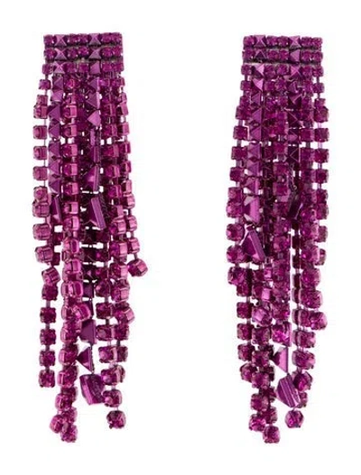 Pre-owned Valentino Garavani Brightrain Rockstud Clip-on Chandelier Earrings In Purple