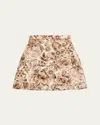 Valentino Gonna In After Winter Quilted Pink Lurex In Latte