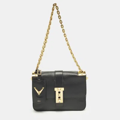 Pre-owned Valentino Garavani B-rockstud Black Leather Shoulder Bag