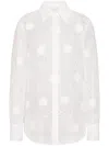 Valentino Ivory Organdis Daisy Shirt In White