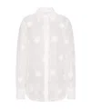 Valentino Ivory Organdis Daisy Shirt In White