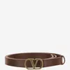 Valentino Bronze Vlogo Signature Buckle Belt In Brown