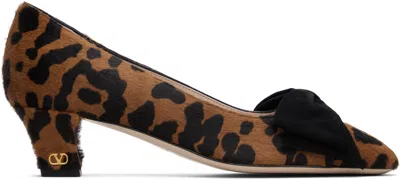 Valentino Garavani Brown & Black Bowow Pump Heels