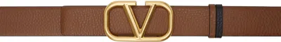 Valentino Garavani Vlogo Reversible Belt In Brown