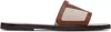 Valentino Garavani Viva Superstar Slide Sandal In Canvas Fabric And Nappa Leather In Zs5 Naturale/tobacco