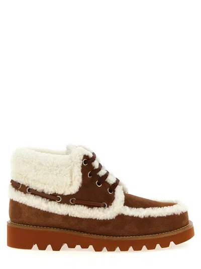 VALENTINO GARAVANI BROWN ANKLE BOOTS