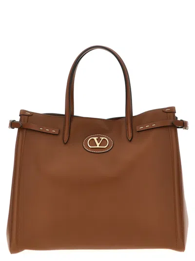 Valentino Garavani Brown Antibes Medium Tote Bag
