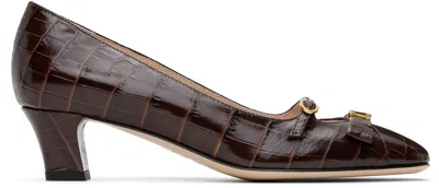 VALENTINO GARAVANI BROWN BOWOW DÉCOLLETÉ HEELS