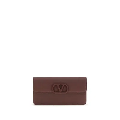 Valentino Garavani Brown Calf Leather Bos Taurus Wallet
