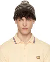 Valentino Brown 'chez ' Knitted Wool Beanie In Testa Di Moro/burro