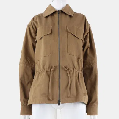 Pre-owned Valentino Brown Cotton Zip-up Jacket Size S