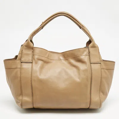 Pre-owned Valentino Garavani Brown Leather Aphrodite Bow Tote