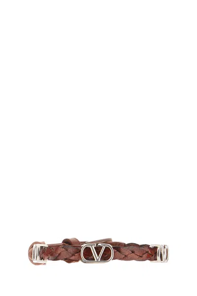 VALENTINO GARAVANI BROWN LEATHER BRACELET