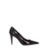 Valentino Brown Leather High Heel Pumps In Black