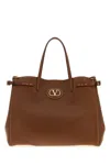 Valentino Borsa Shopping Antibes Media In Pelle Marrone Donna In Brown