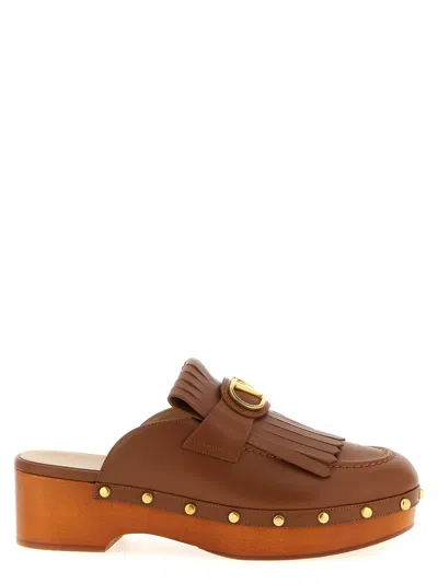Valentino Garavani Brown Leather Mules