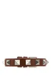 Valentino Garavani Men Caramel Leather Rockstud Bracelet