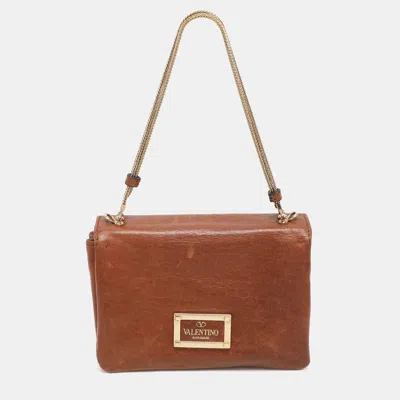 Pre-owned Valentino Garavani Brown Leather Shoulder Bag