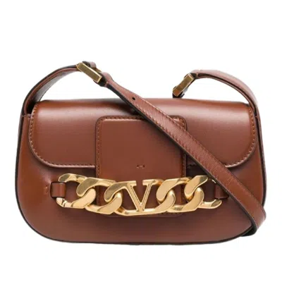 Valentino Garavani Brown Leather Shoulder Bag For Women | Fw22 Collection